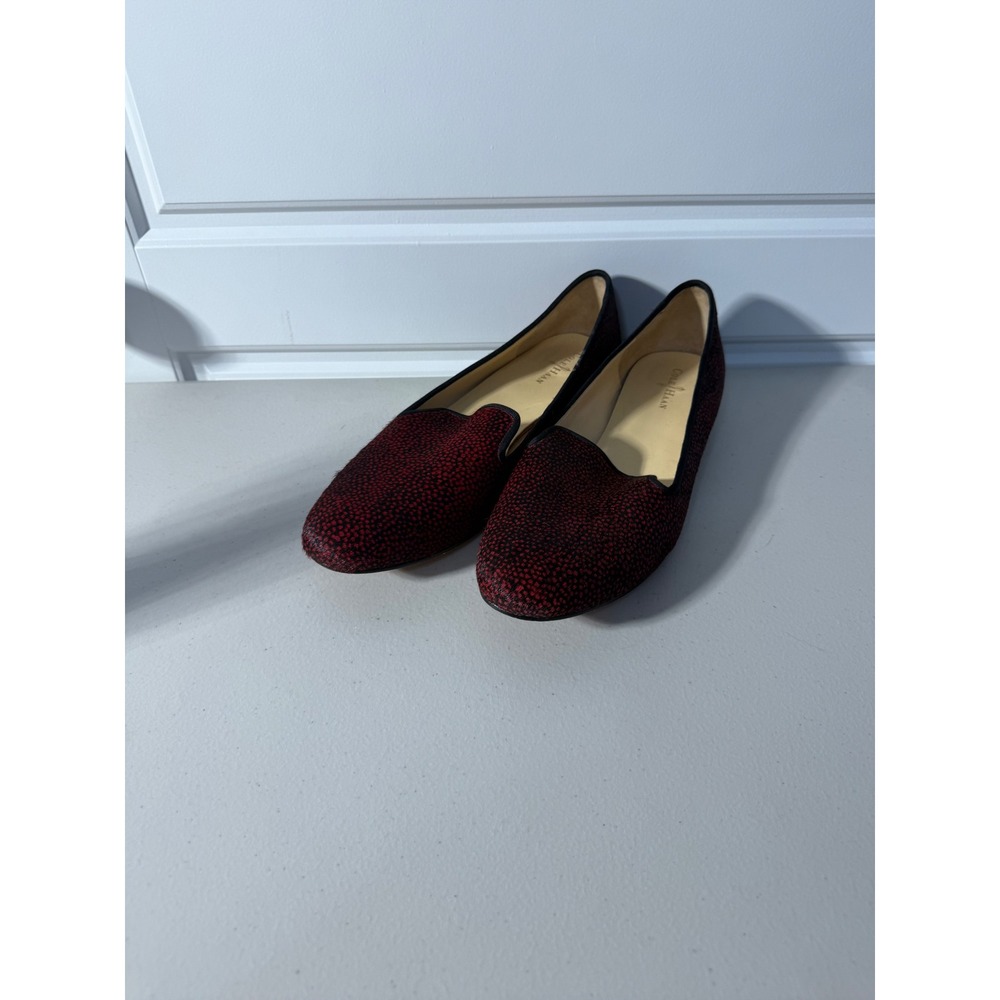 Cole Haan Nike Air Womens Red Speckled Leather Loafer Flats Shoes Size 9B